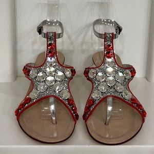 Miu Miu Crystal Starfish Sandals
